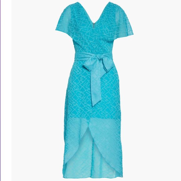 ALICE AND OLIVIA Darva Wrap-effect Swiss-dot Silk And Cotton-blend Midi Dress - Picture 2 of 15